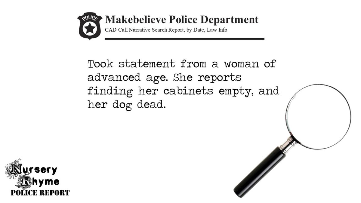 Nursery Rhyme Police Report image number null